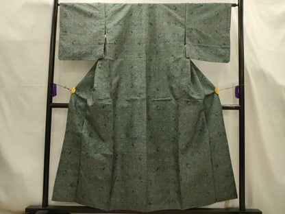 平和屋着物■上質な紬　菱文　正絹　逸品　AABJ7700sx