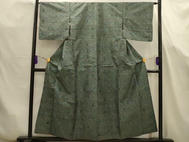 平和屋着物■上質な紬　菱文　正絹　逸品　AABJ7700sx