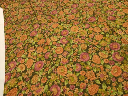 平和屋着物■上質な小紋　更紗花文　正絹　逸品　AABJ7702sx