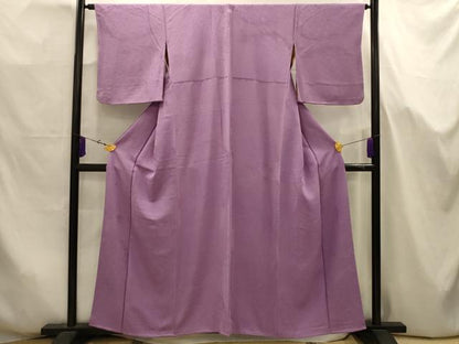 平和屋着物■上質な色無地　孔雀地紋　浅紫色　正絹　逸品　AABJ7703sx