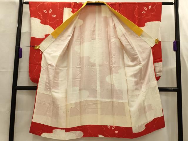 平和屋着物■長襦袢　無双仕立て　絞り　舞花文　正絹　逸品　AABJ7704sx