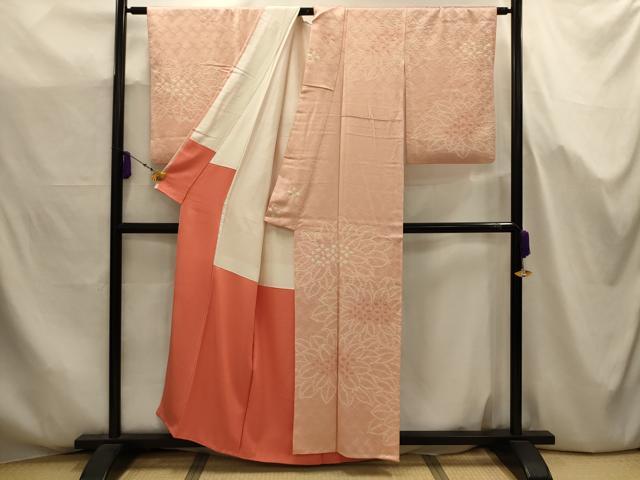 平和屋着物■訪問着　絞り　舞花文　正絹　逸品　AABJ7708sx