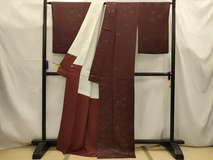 平和屋着物■訪問着　吹き寄せ文　金彩　正絹　逸品　AABJ7709sx