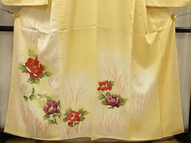 平和屋着物■訪問着　刺繍　草花文　暈し染め　金糸　金彩　正絹　逸品　AABJ7710sx