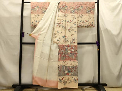 平和屋着物■訪問着　花車舞蝶文　暈し染め　金彩　正絹　逸品　AABJ7714sx