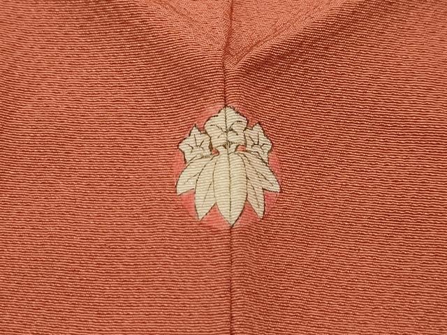 平和屋着物■上質な色無地　紋意匠　纁色　正絹　逸品　AABJ7715sx