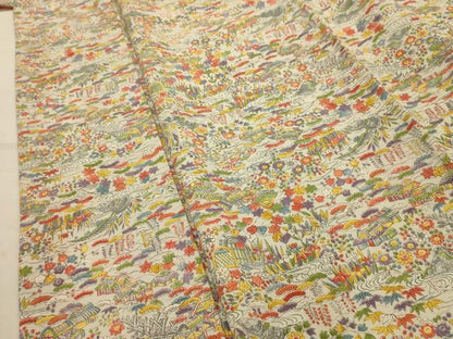 平和屋着物■上質な小紋　風景文　正絹　逸品　AABJ7721sx