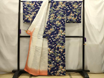 平和屋着物■上質な小紋　古典御所解文様　やまと誂製　反端付き　正絹　逸品　AABJ7724sx