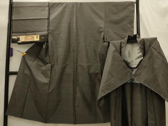 平和屋着物■男性　本場大島紬　アンサンブル　100亀甲　総詰め　証紙付き　久野織物謹製　正絹　逸品　AABJ7727sx
