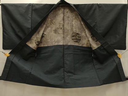 平和屋着物■男性　本場大島紬　アンサンブル　亀甲絣　正絹　逸品　AABJ7728sx