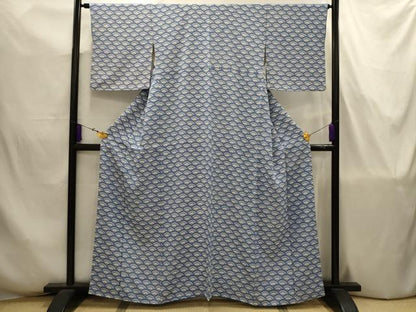 平和屋着物■上質な小紋　青海波　阪急百貨店扱い　正絹　逸品　AABJ7729sx