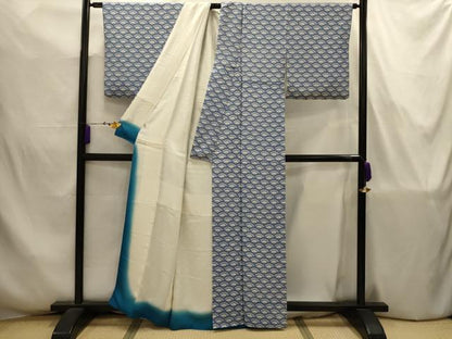 平和屋着物■上質な小紋　青海波　阪急百貨店扱い　正絹　逸品　AABJ7729sx