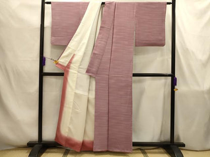 平和屋着物■上質な小紋　横段文　暈し染め　正絹　逸品　AABJ7733sx