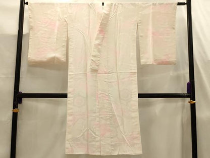 平和屋着物■長襦袢　袷　飛鶴亀甲花文　暈し染め　正絹　逸品　AABJ7737sx