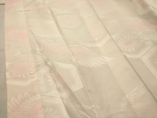 平和屋着物■長襦袢　袷　飛鶴亀甲花文　暈し染め　正絹　逸品　AABJ7737sx