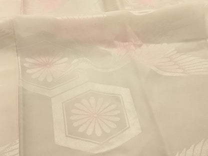 平和屋着物■長襦袢　袷　飛鶴亀甲花文　暈し染め　正絹　逸品　AABJ7737sx