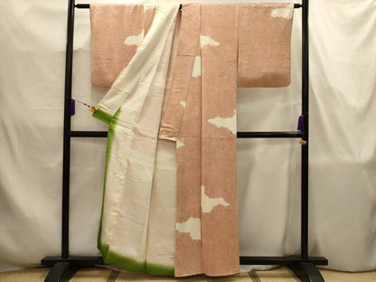 平和屋着物■上質な小紋　絞り　霞文　正絹　逸品　AABJ7741sx