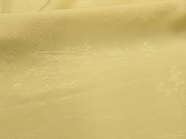 平和屋着物■上質な色無地　風景地紋　砥粉色　正絹　逸品　AABJ7750sx