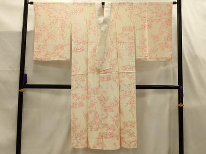 平和屋着物■長襦袢　無双仕立て　枝花文　正絹　逸品　AABJ7751sx