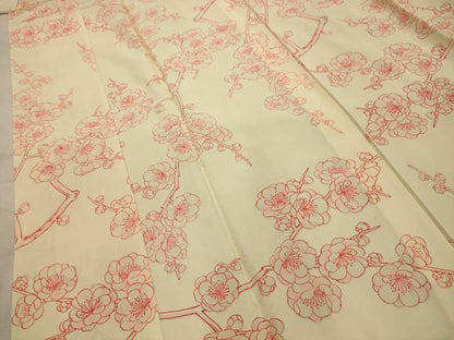 平和屋着物■長襦袢　無双仕立て　枝花文　正絹　逸品　AABJ7751sx