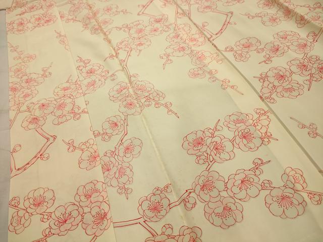 平和屋着物■長襦袢　無双仕立て　枝花文　正絹　逸品　AABJ7751sx
