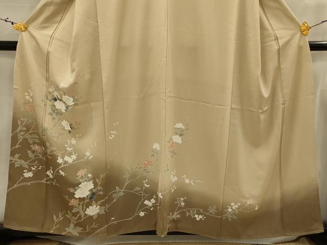 平和屋着物■訪問着　友禅　枝花文　暈し染め　金彩　正絹　逸品　AABJ7752sx