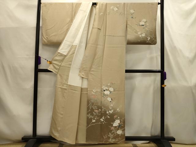 平和屋着物■訪問着　友禅　枝花文　暈し染め　金彩　正絹　逸品　AABJ7752sx