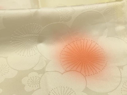 平和屋着物■長襦袢　袷　舞花文　暈し染め　半衿刺繍　正絹　逸品　AABJ7753sx
