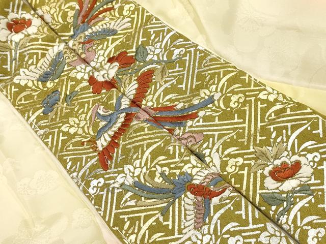 平和屋着物■長襦袢　袷　舞花文　暈し染め　半衿刺繍　正絹　逸品　AABJ7753sx