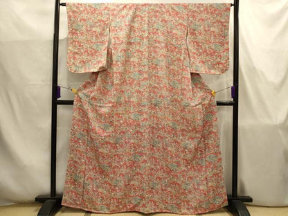 平和屋着物■上質な小紋　松竹梅風景文　正絹　逸品　AABJ7761sx