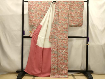 平和屋着物■上質な小紋　松竹梅風景文　正絹　逸品　AABJ7761sx
