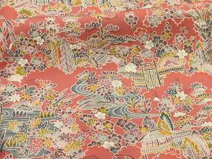 平和屋着物■上質な小紋　松竹梅風景文　正絹　逸品　AABJ7761sx