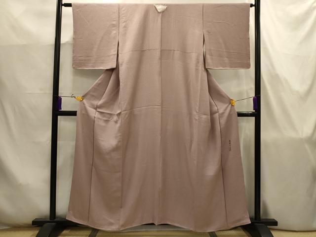平和屋着物■上質な色無地　作家物　花風景地紋　胡桃染色　正絹　逸品　AABJ7762sx