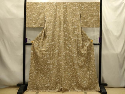平和屋着物■上質な小紋　松竹梅風景文　正絹　逸品　AABJ7763sx