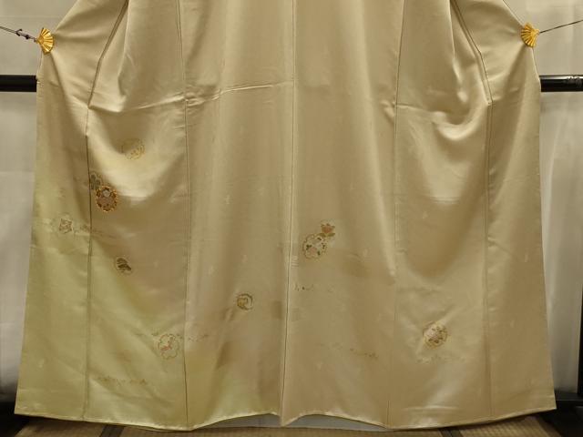 平和屋着物■訪問着　駒刺繍　雪輪花文　暈し染め　金銀彩　正絹　逸品　AABJ7766sx