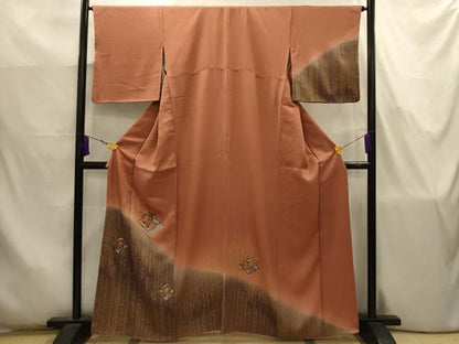 平和屋着物■訪問着　松皮菱花文　暈し染め　金銀彩　正絹　逸品　AABJ7767sx