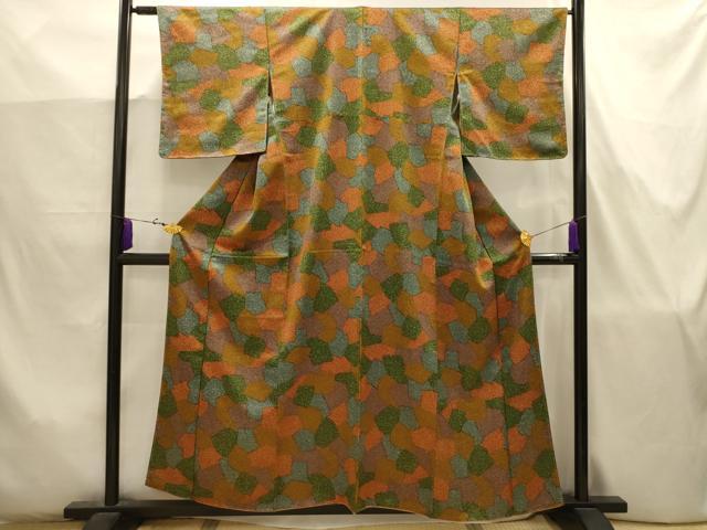 平和屋着物■上質な小紋　色紙重ね文　正絹　逸品　AABJ7772sx