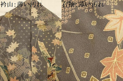 平和屋着物■上質な小紋　花鳥短冊文　正絹　逸品　AABJ7773sx