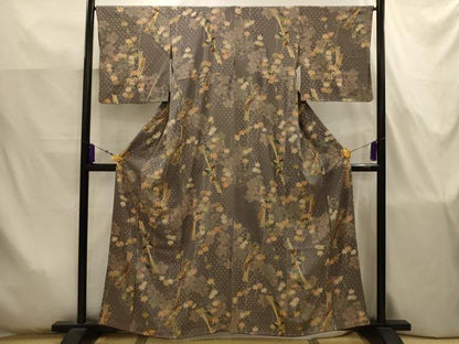平和屋着物■上質な小紋　花鳥短冊文　正絹　逸品　AABJ7773sx