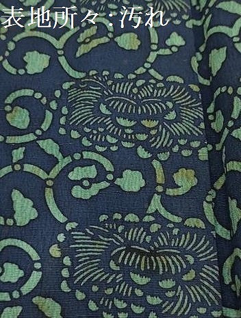 平和屋着物■上質な小紋　型染め　花唐草文　正絹　逸品　AABJ7776sx