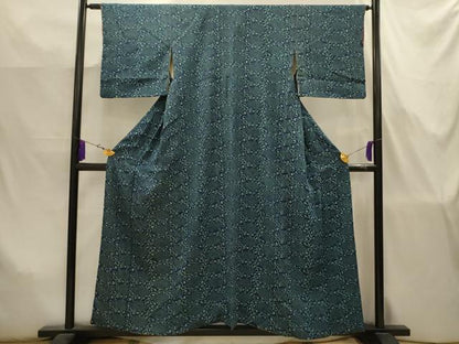 平和屋着物■上質な小紋　型染め　花唐草文　正絹　逸品　AABJ7776sx