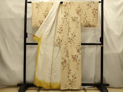 平和屋着物■上質な小紋　花唐草文　正絹　逸品　AABJ7777sx