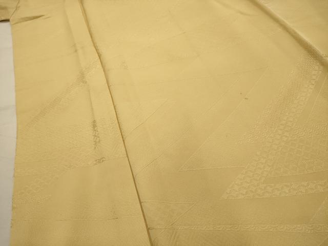 平和屋着物■上質な色無地　吉祥地紋　蜂蜜色　正絹　逸品　AABJ7778sx