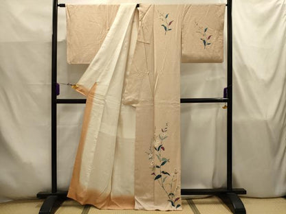 平和屋着物■訪問着　草花文　正絹　逸品　AABJ7779sx