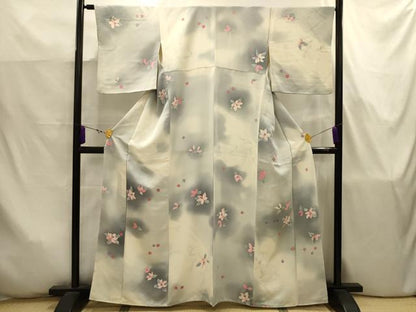平和屋着物■上質な小紋　舞花文　暈し染め　正絹　逸品　AABJ7781sx