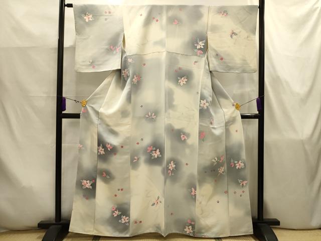 平和屋着物■上質な小紋　舞花文　暈し染め　正絹　逸品　AABJ7781sx