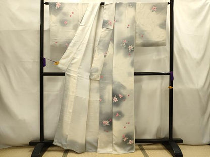 平和屋着物■上質な小紋　舞花文　暈し染め　正絹　逸品　AABJ7781sx