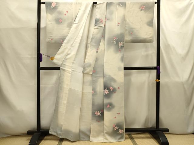 平和屋着物■上質な小紋　舞花文　暈し染め　正絹　逸品　AABJ7781sx