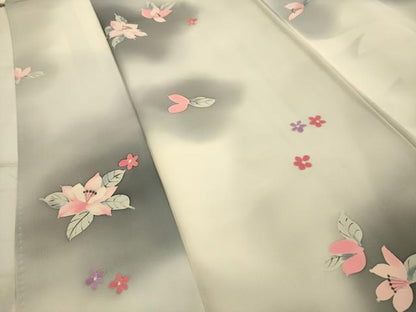 平和屋着物■上質な小紋　舞花文　暈し染め　正絹　逸品　AABJ7781sx