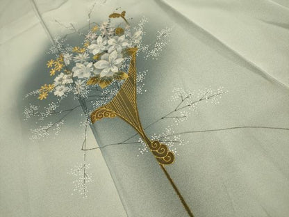 平和屋着物■訪問着　花束文　暈し染め　金彩　三越扱い　正絹　逸品　AABJ7783sx